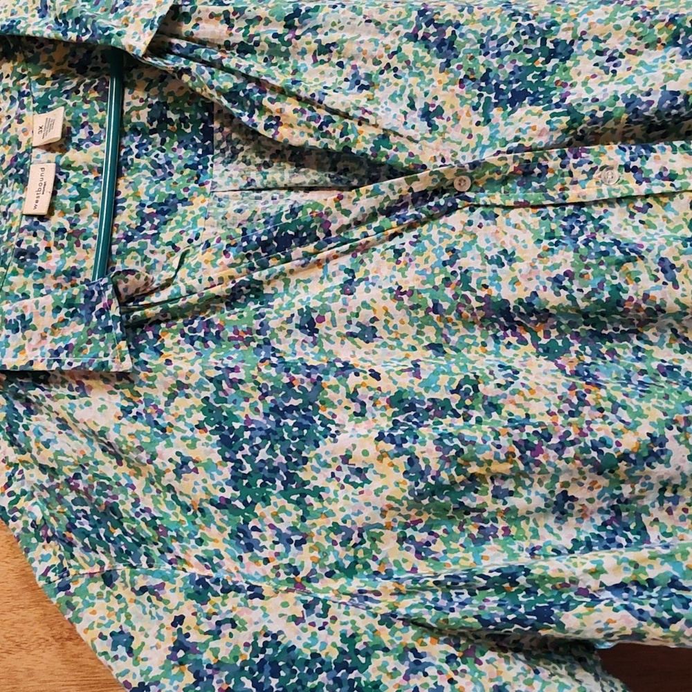 Westbound Split Neck Blouse Micro Dot Abstract Bl… - image 4